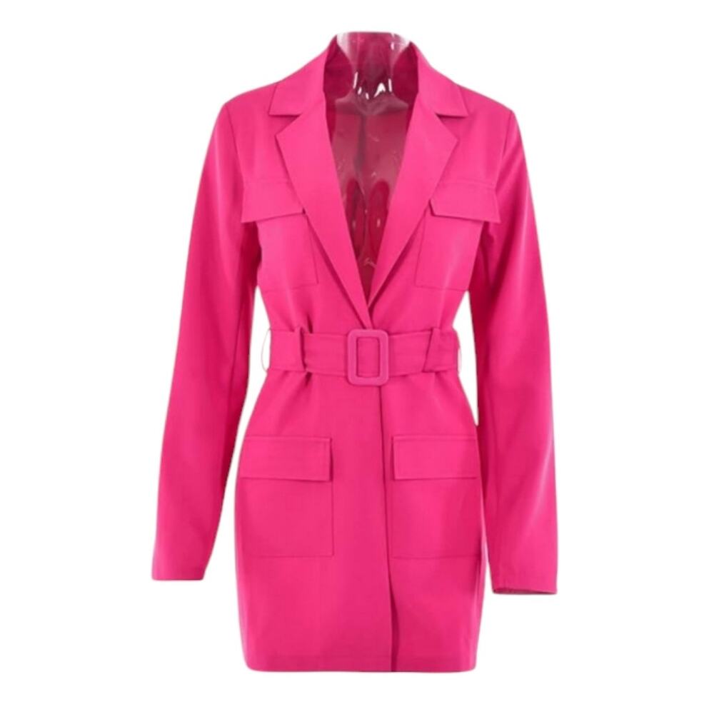 Lioness Blazer Dress Women's Size Medium Pink Belted Jacket Party Night Out Mini - Picture 5 of 13